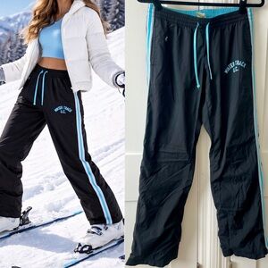 Old Navy Y2K Vintage Low-Rise Ski Track Pants Black Blue Sz S